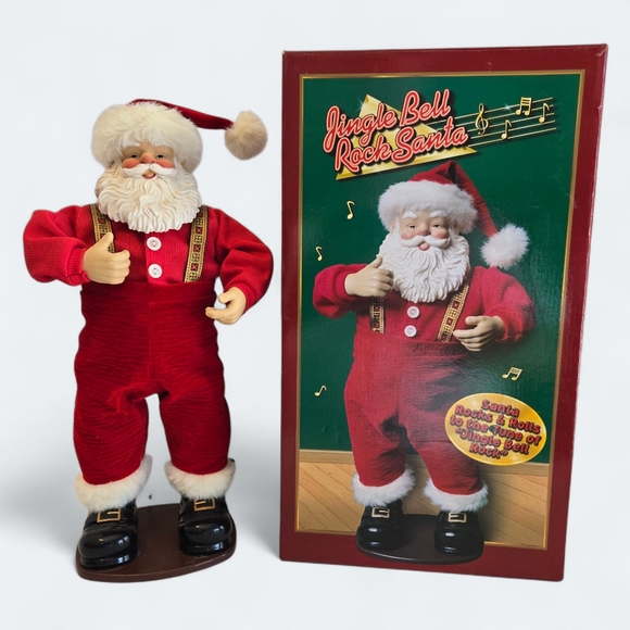 Rock Santa Collectibles Jingle Bell Rock Animated 1998 **WORKS** - Picture 1 of 10